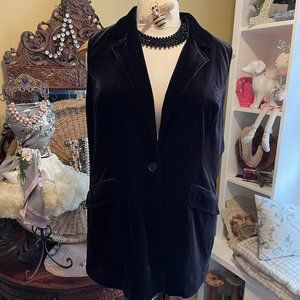 Coldwater Creek EUC 20 Black Velvet Vest